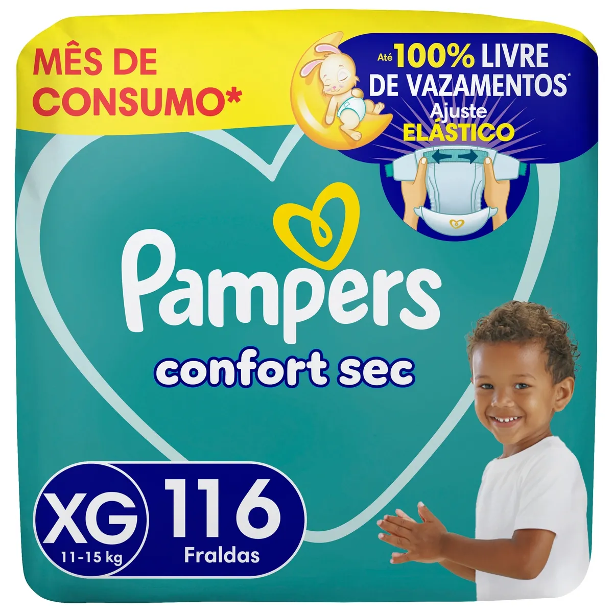 Fralda Pampers Confort Sec XG 116 Unidades