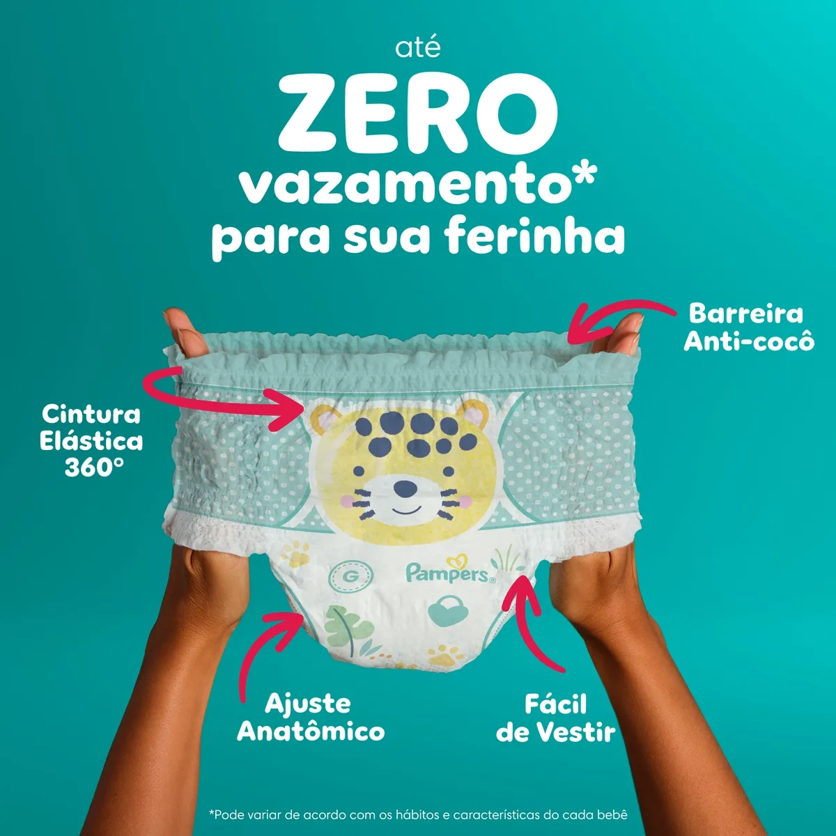 Fralda Pampers Pants Ajuste Total P 32 Unidades — foto 2