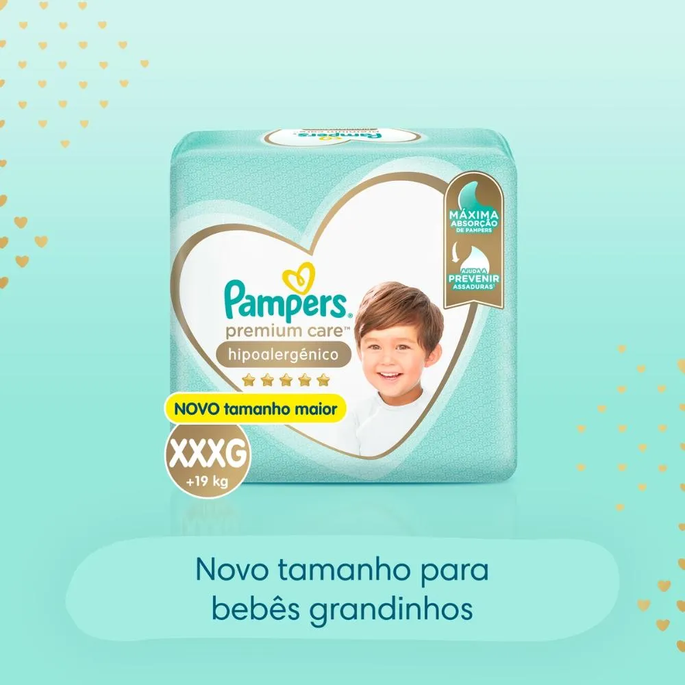 Fralda Pampers Premium Care Topíssima - XXXG - 104 Unidades — foto 8