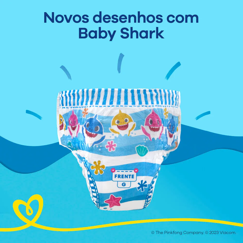 Fralda Pampers Splashers Baby Shark P/M 12 Unidades — foto 2