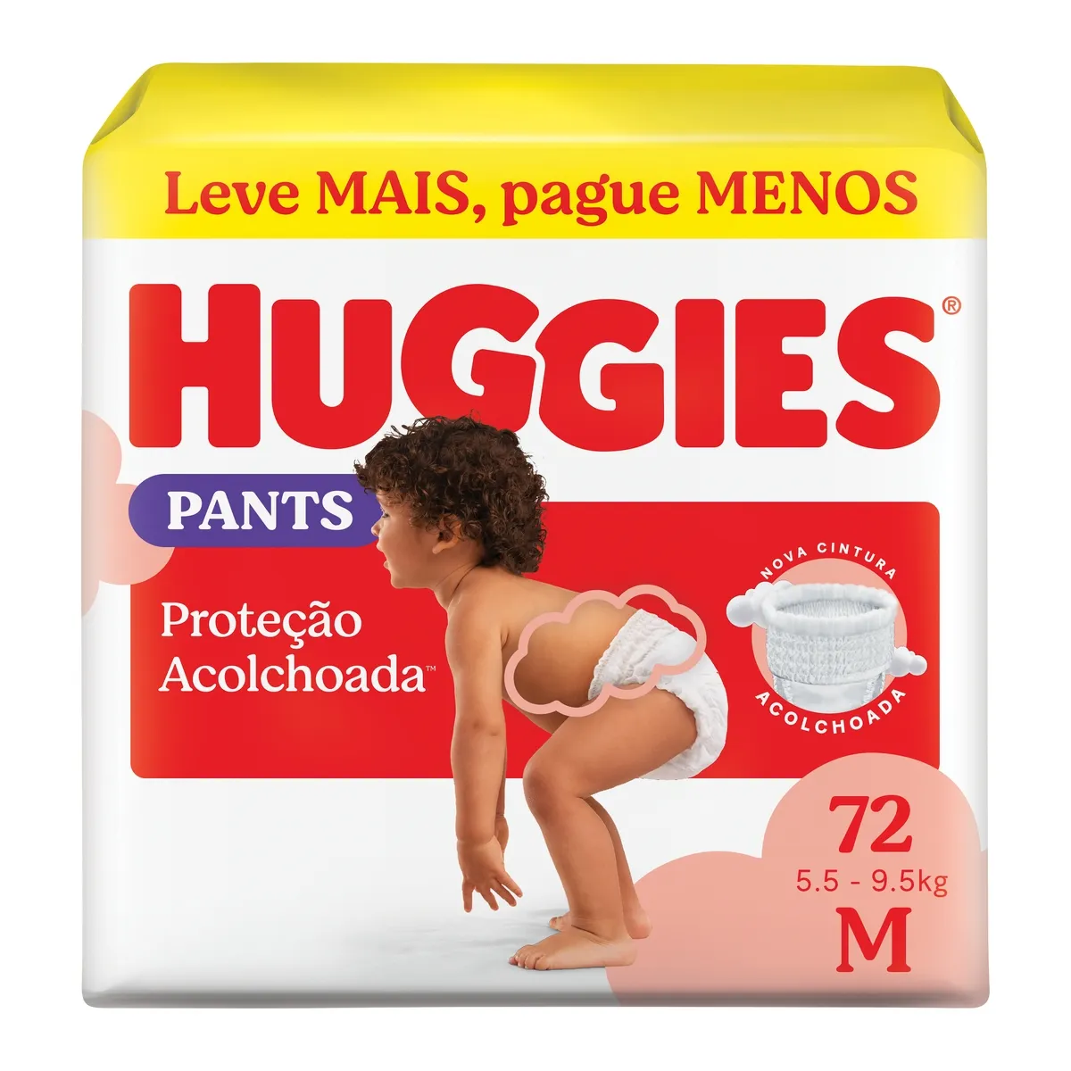 Fralda Pants Huggies Proteção Acolchoada M 72 fraldas