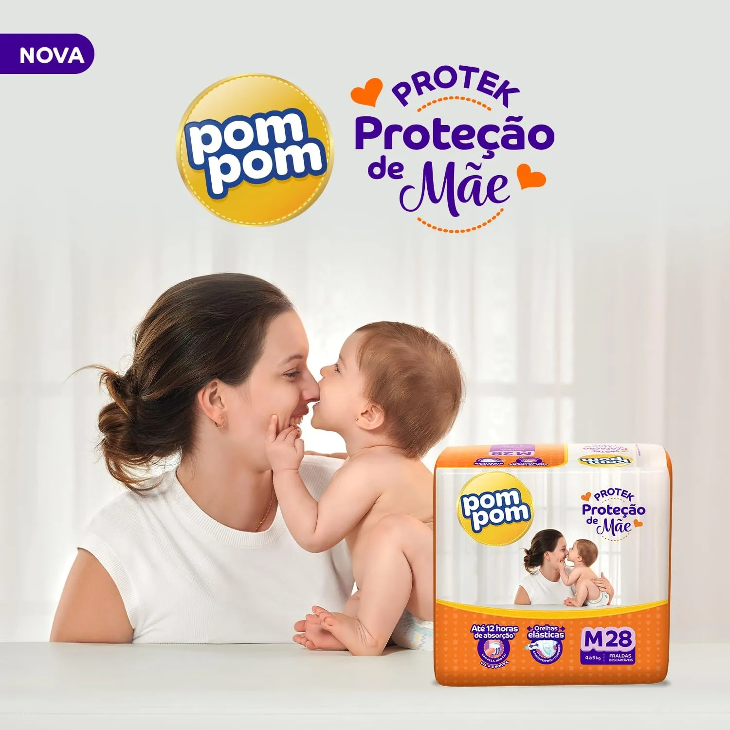 Fralda Pom Pom Protek Proteção de Mãe M 28 Unidades — foto 7