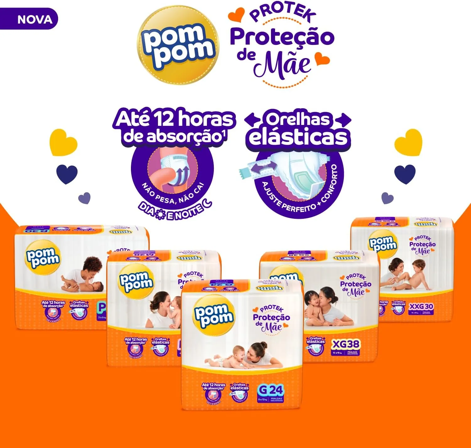 Fralda Pom Pom Protek Proteção de Mãe XG 20 Unidades — foto 8