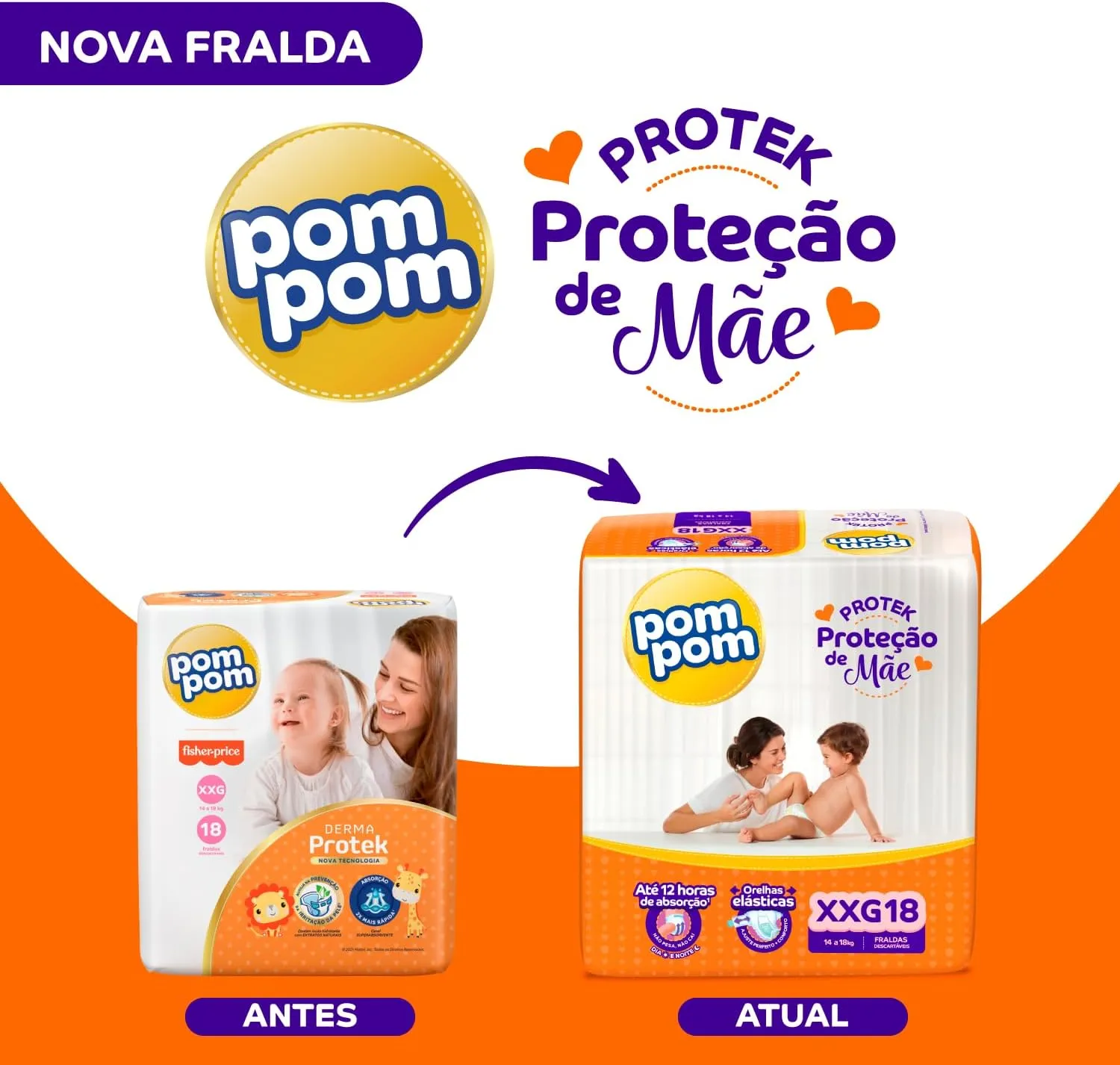 Fralda Pom Pom Protek Proteção de Mãe XG 20 Unidades — foto 4