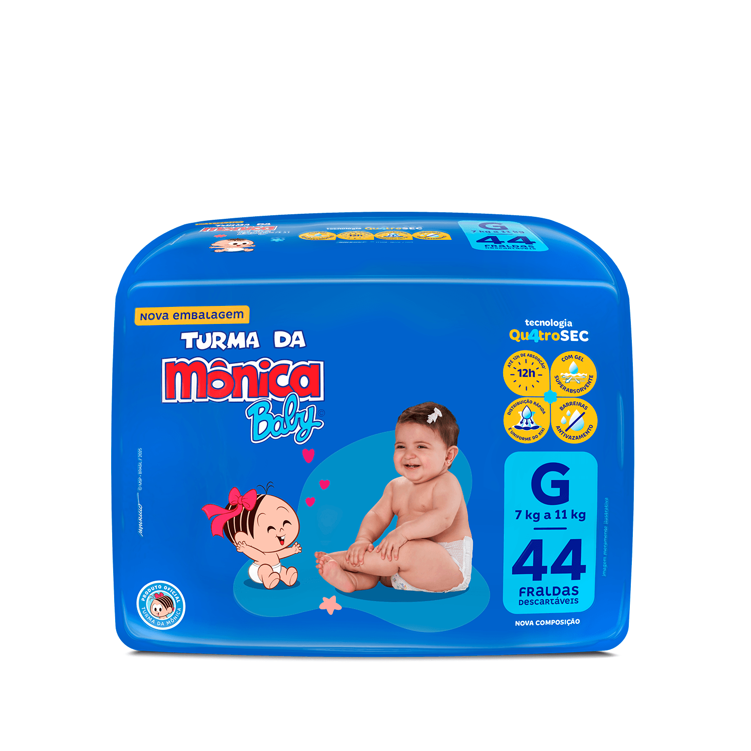 Fralda Turma da Mônica Baby Mega G 44 Unidades — foto 2