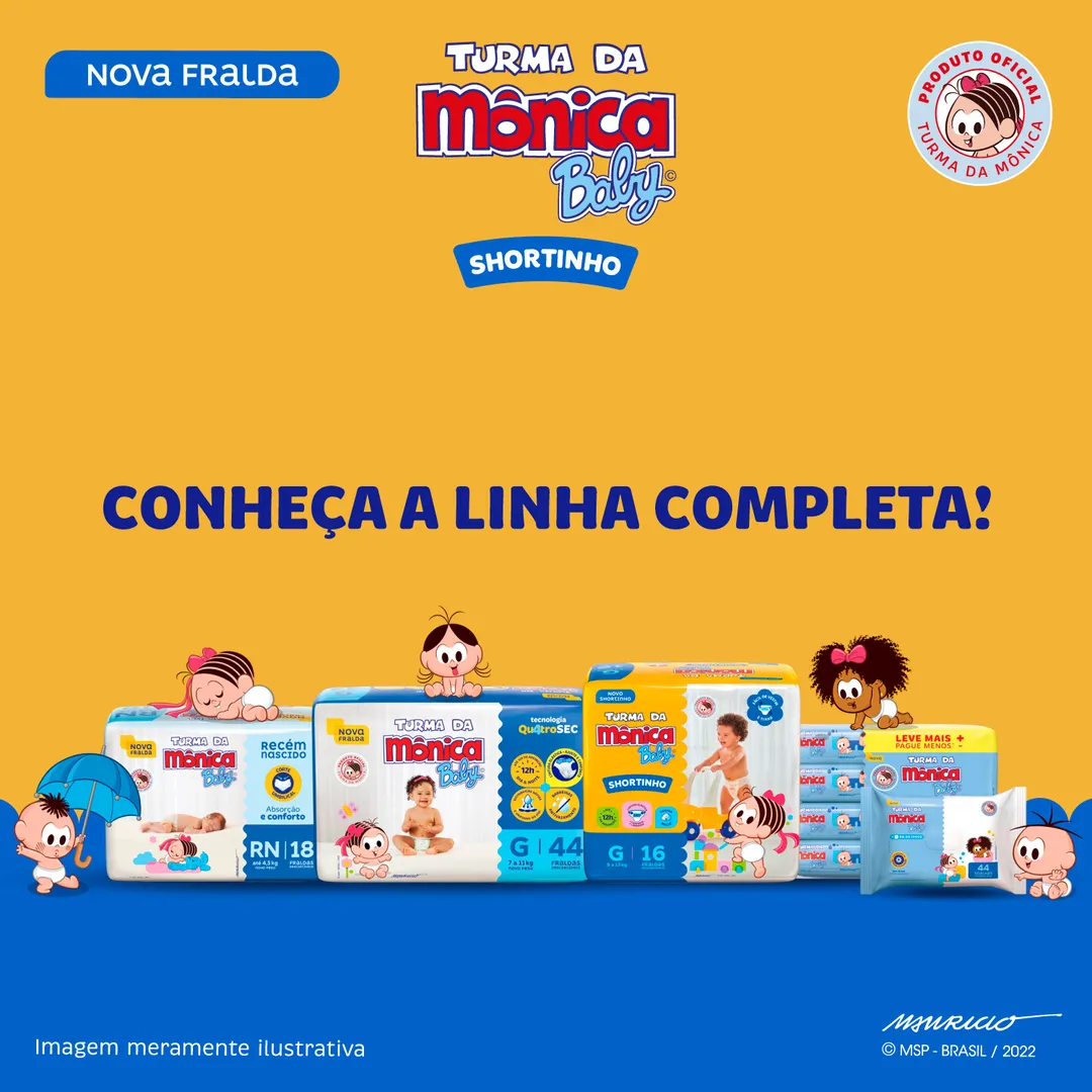 Fralda Turma da Mônica Baby Shortinho Jumbo XG 24 Unidades — foto 6