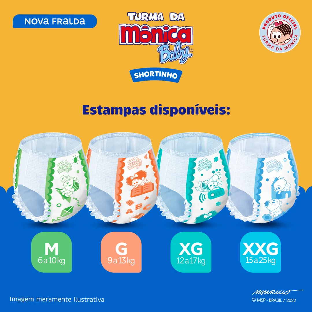 Fralda Turma da Mônica Baby Shortinho Jumbo XXG 24 Unidades — foto 5