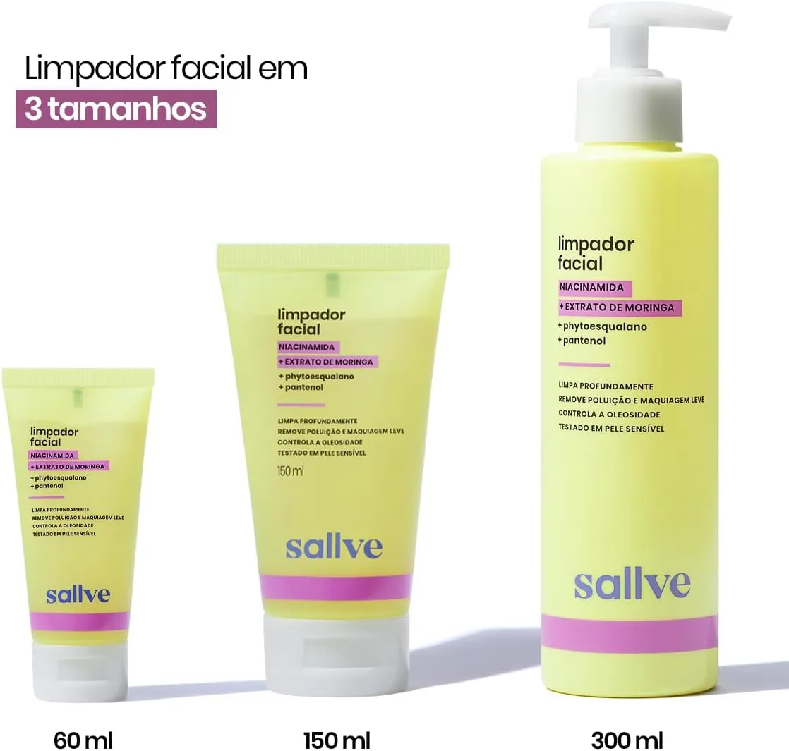 Gel de Limpeza Faciall Sallve com Niacinamida 300ml — foto 6