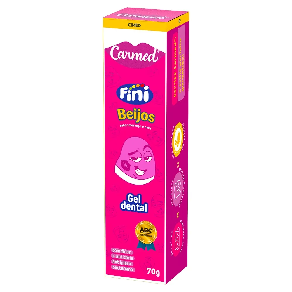 Gel Dental Carmed Fini Beijos Anticáries com Flúor 70g — foto 2