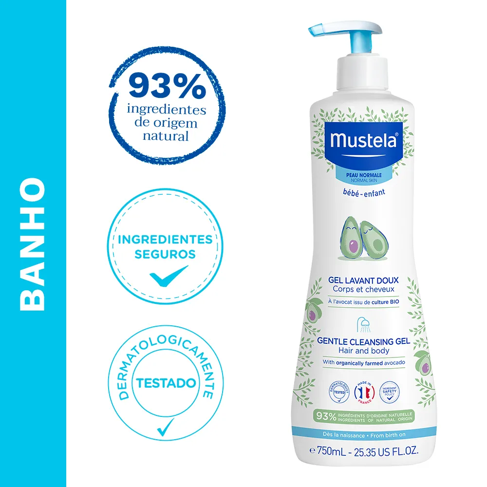 Gel Lavante Mustela Bebê Suave com Abacate Orgânico 750ml — foto 4