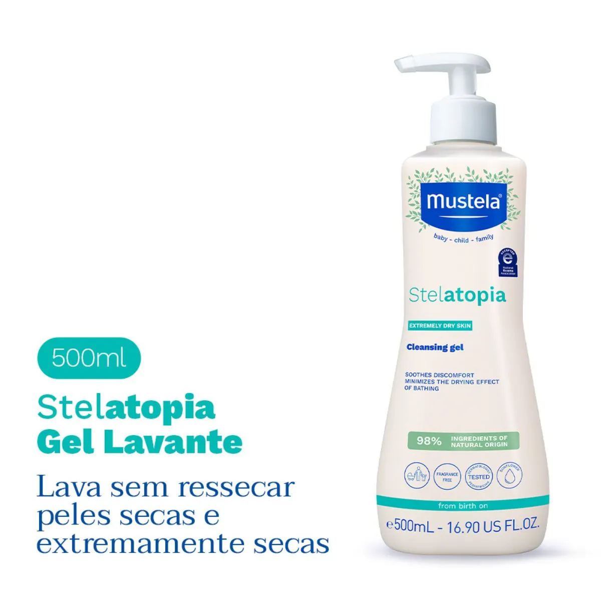Gel Lavante Mustela Stelatopia Bebê Sem Fragrância 500ml — foto 2
