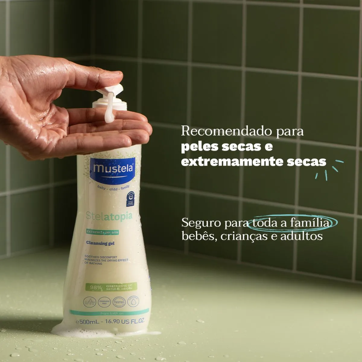 Gel Lavante Mustela Stelatopia Bebê Sem Fragrância 500ml — foto 3
