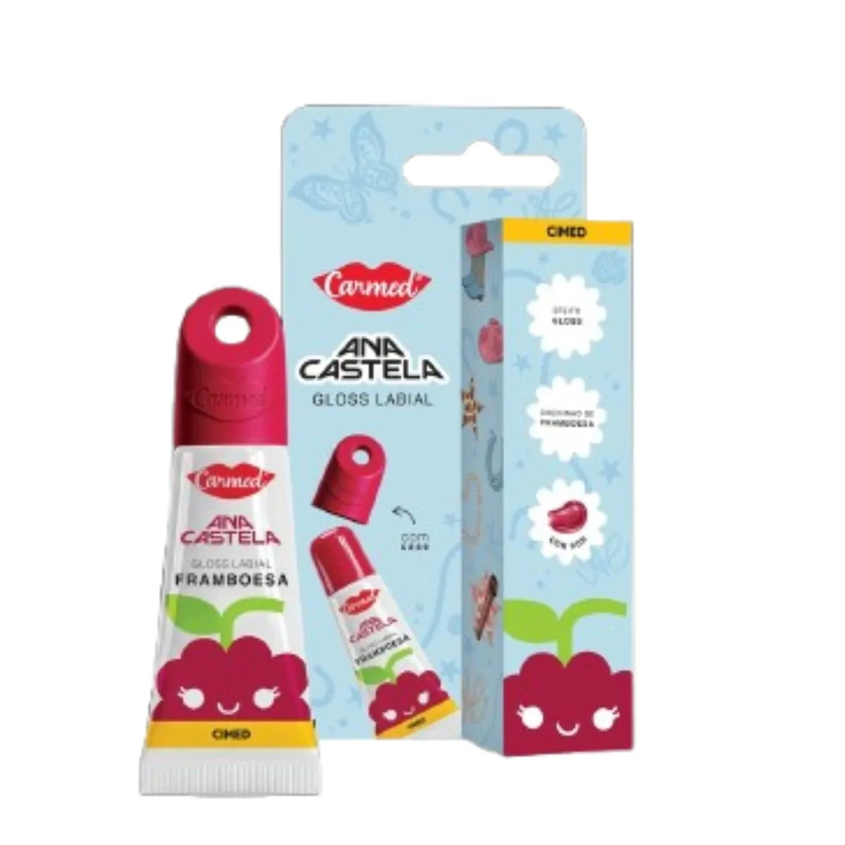Gloss Labial Carmed Ana Castela Framboesa 5g