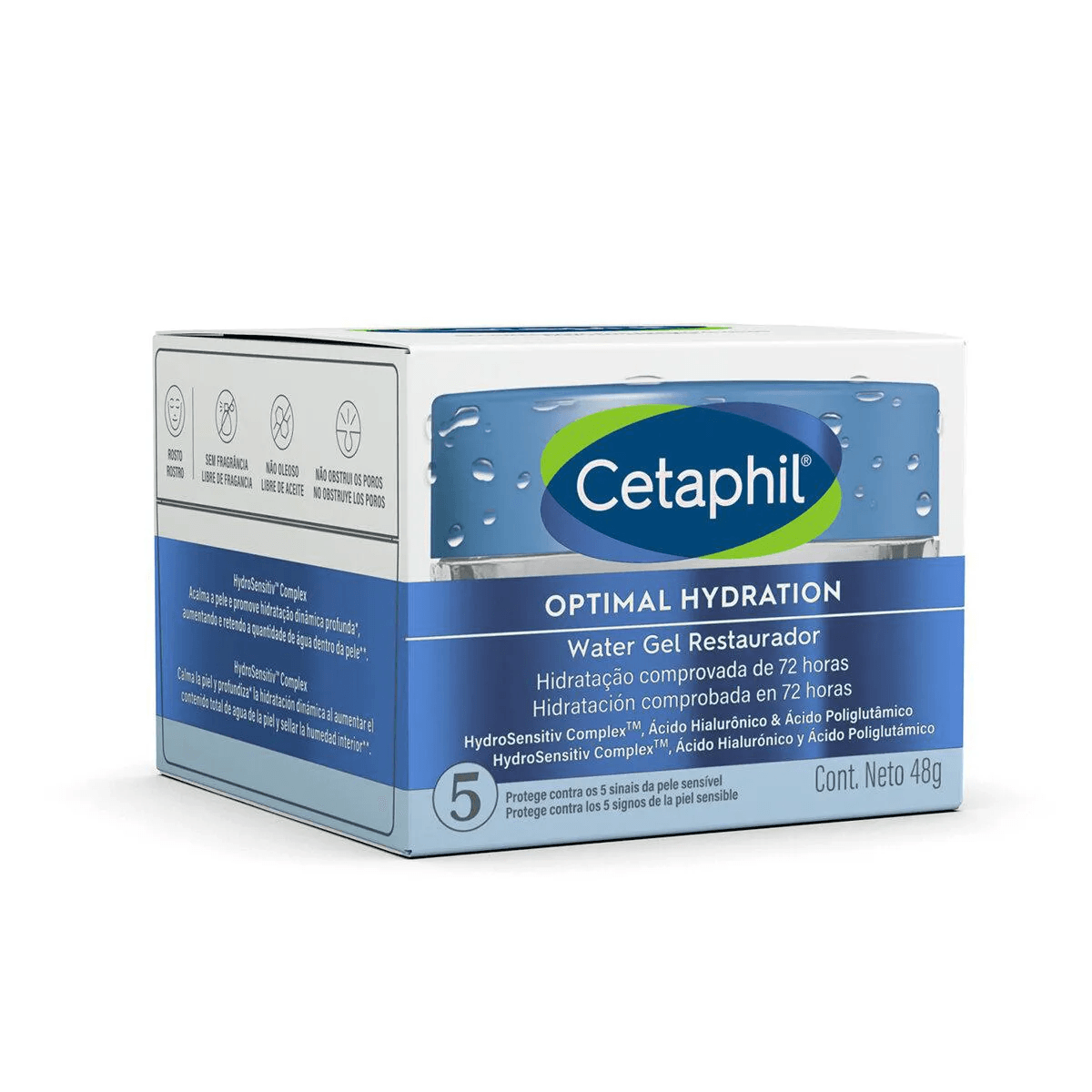Hidratante Facial Cetaphil Optimal Hydration Water Gel Restaurador 48g — foto 2