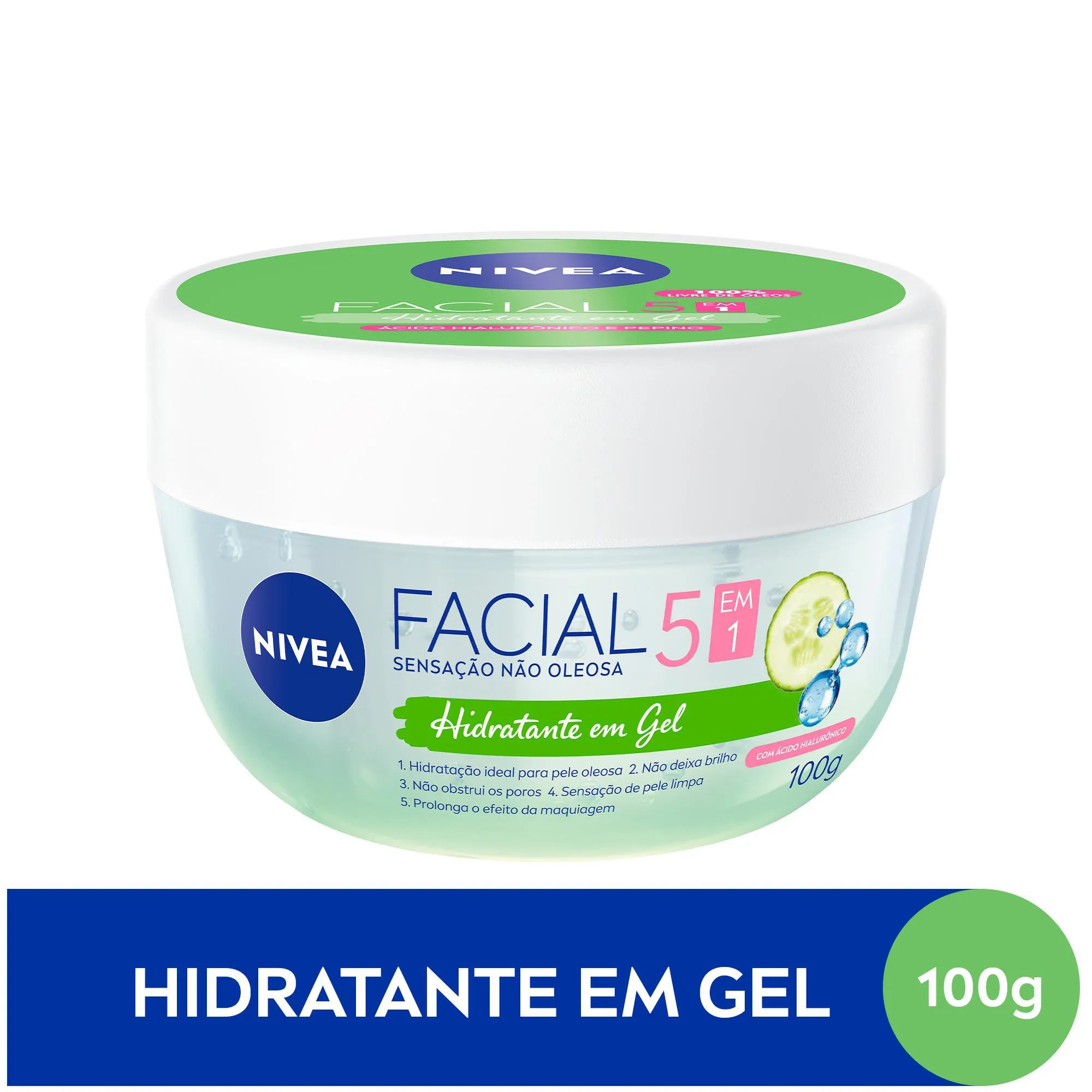 Hidratante Facial Nivea Ácido Hialurônico e Pepino Gel 100ml