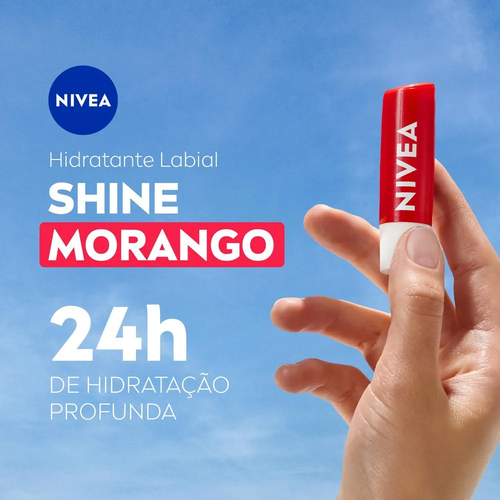 Hidratante Labial Nivea Morango Shine 4,8g — foto 2