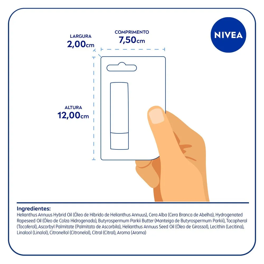 Hidratante Labial Nivea Original Care 4,8g — foto 7