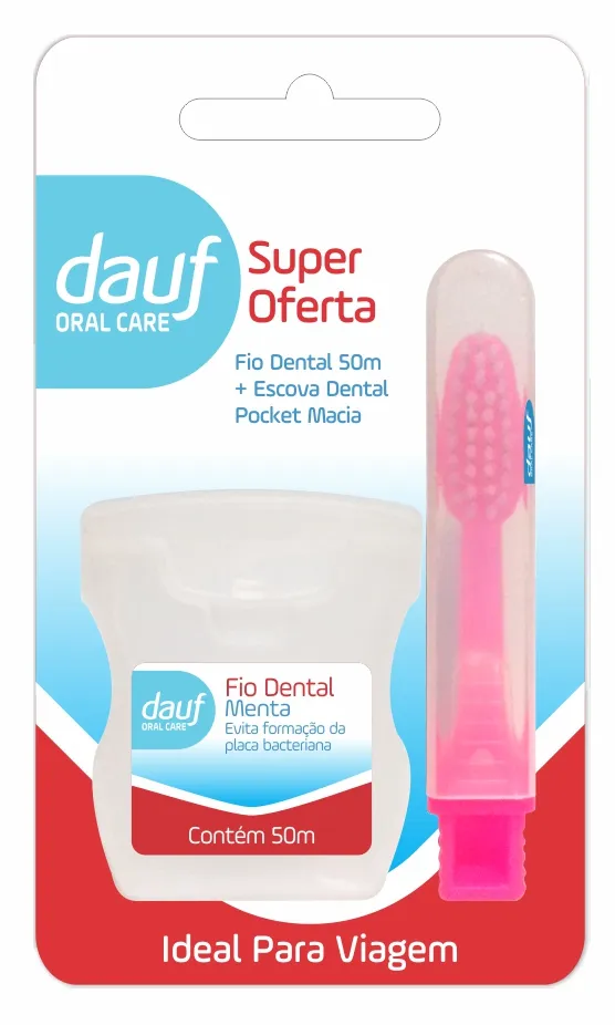 Kit Dauf Fio Dental 50m + Escova Dental Pocket Super Oferta