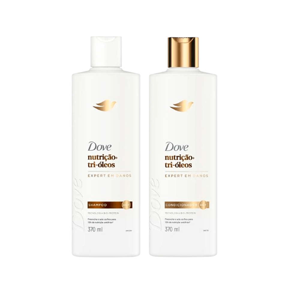 Kit Dove Nutrição + Tri-Óleos Shampoo 370ml + Condicionador 370ml