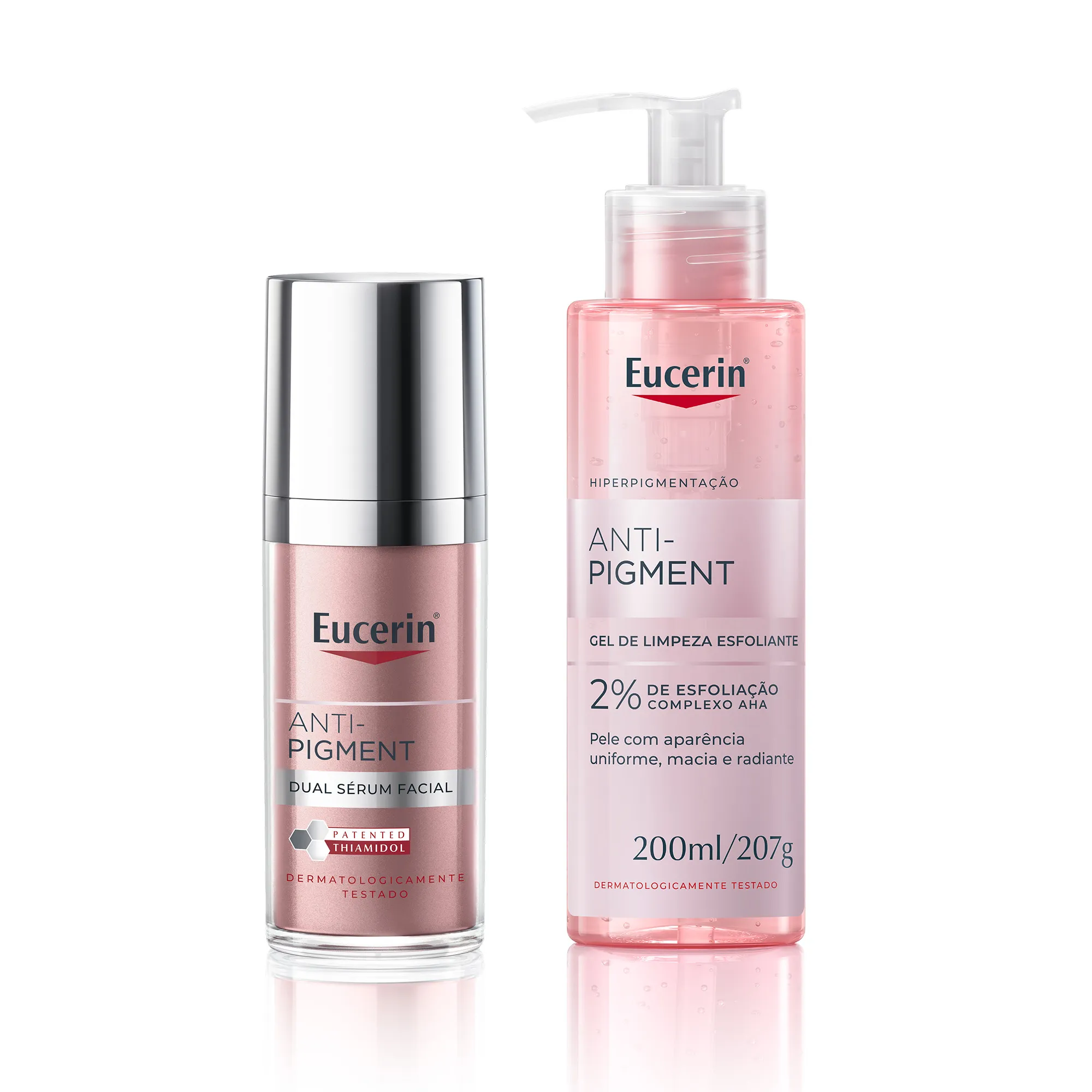 Kit Eucerin Anti-Pigment Gel de Limpeza Facial Esfoliante 200ml + Sérum Facial Clareador Dual 30ml