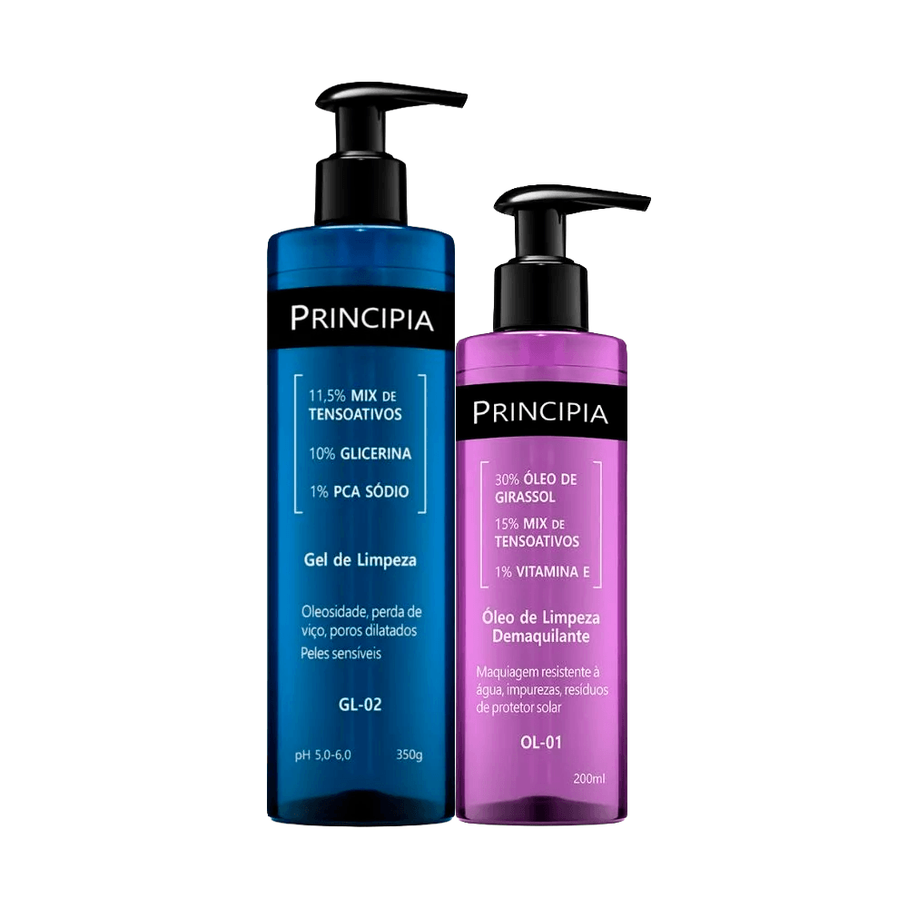 Kit Principia Gel de Limpeza Facial 350g + Óleo de Limpeza 200ml