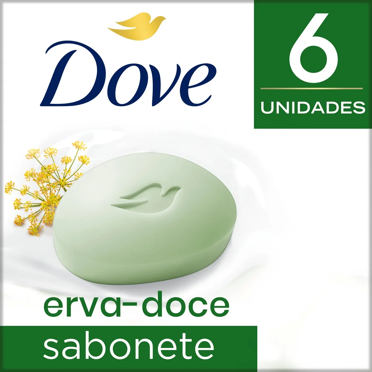Kit Sabonete em Barra Dove Erva Doce 90g 6 Unidades