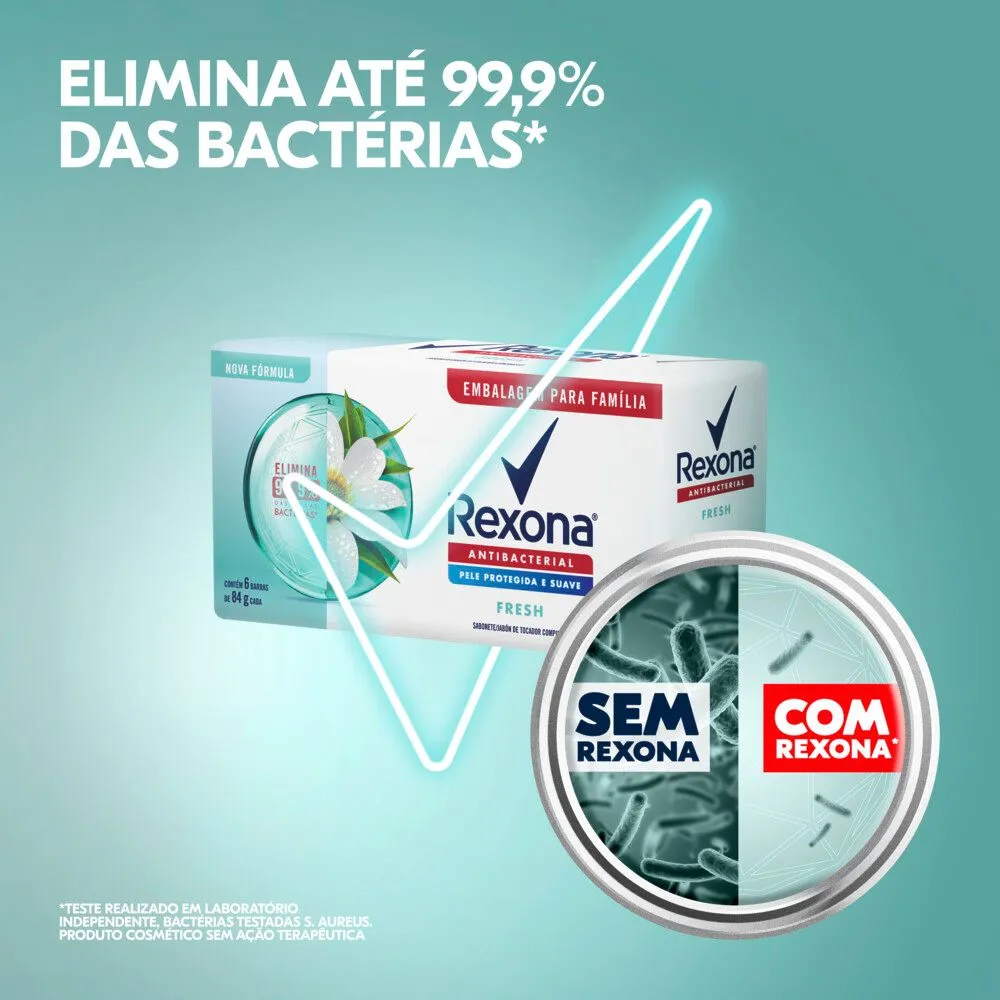Kit Sabonete em Barra Rexona Antibacterial Fresh 84g 6 Unidades — foto 5