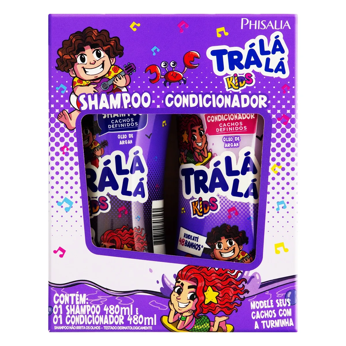 Kit Shampoo Infantil Trá Lá Lá Kids Cachos Definidos 480ml 1 Unidade + Condicionador Infantil Kit Trá Lá Lá Kids Cachos Definidos 480ml 1 Unidade