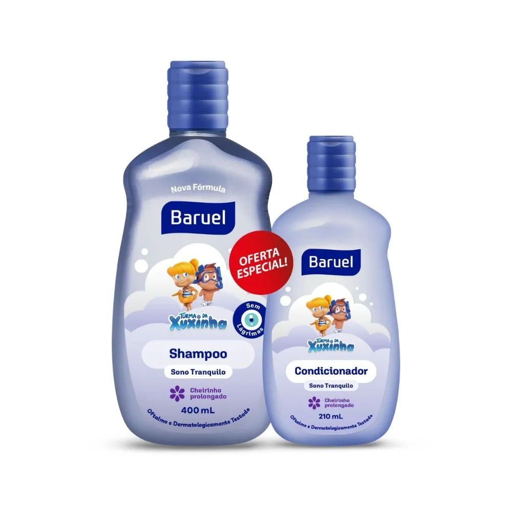 Kit Shampoo Infantil Turma da Xuxinha Sono Tranquilo 400ml 1 Unidade + Condicionador Infantil Turma da Xuxinha Sono Tranquilo 210ml 1 Unidade