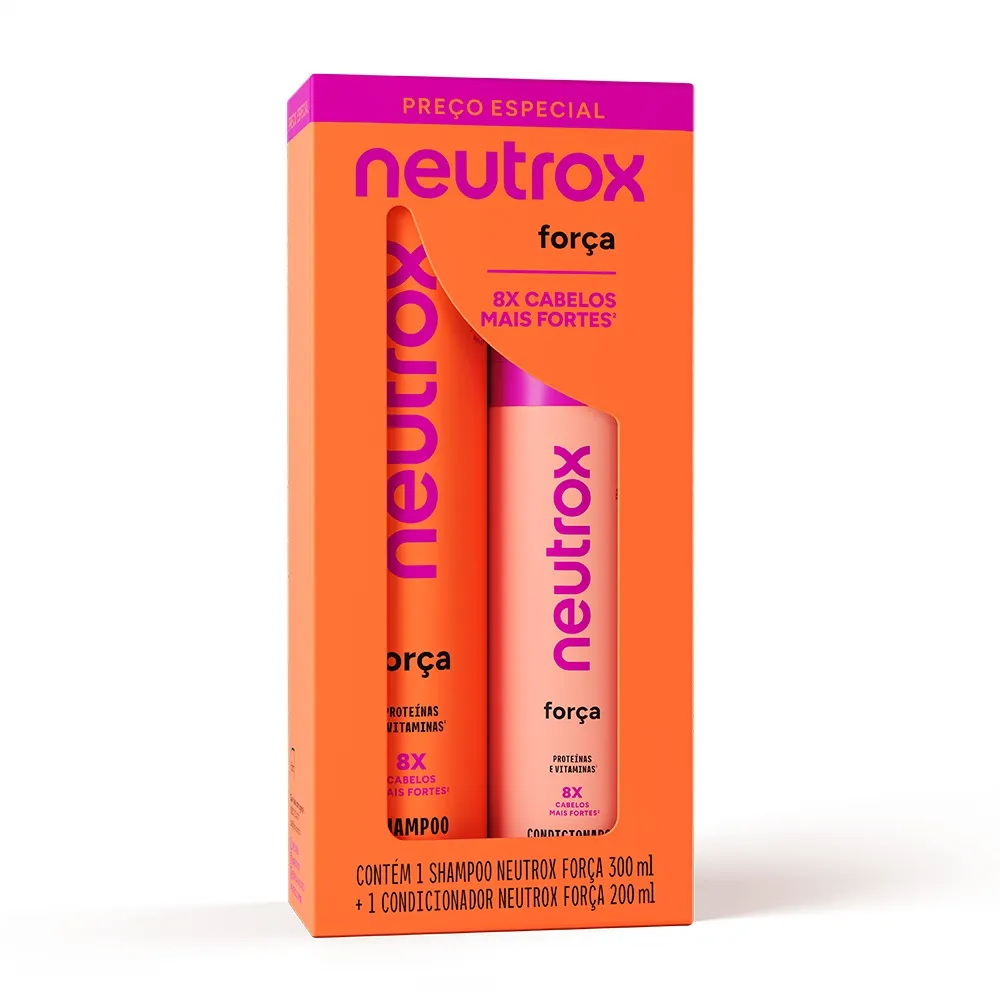 Kit Shampoo Neutrox Força 300ml 1 Unidade + Condicionador Neutrox Força 200ml 1 Unidade