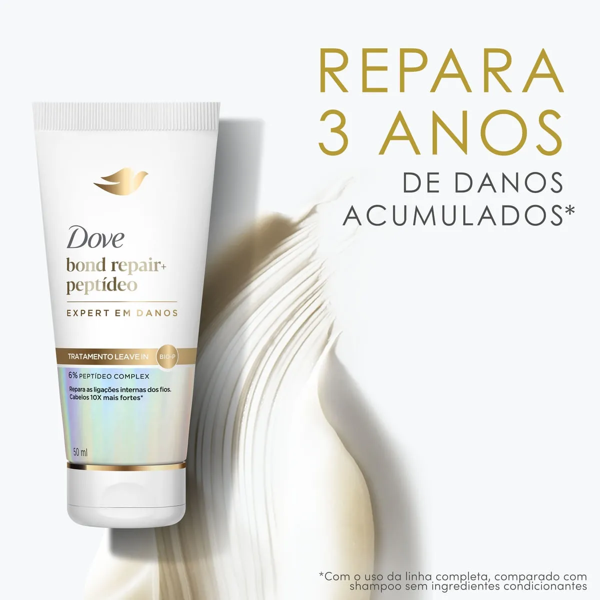 Leave-in Dove Bond Repair + Peptídeo 50ml — foto 4