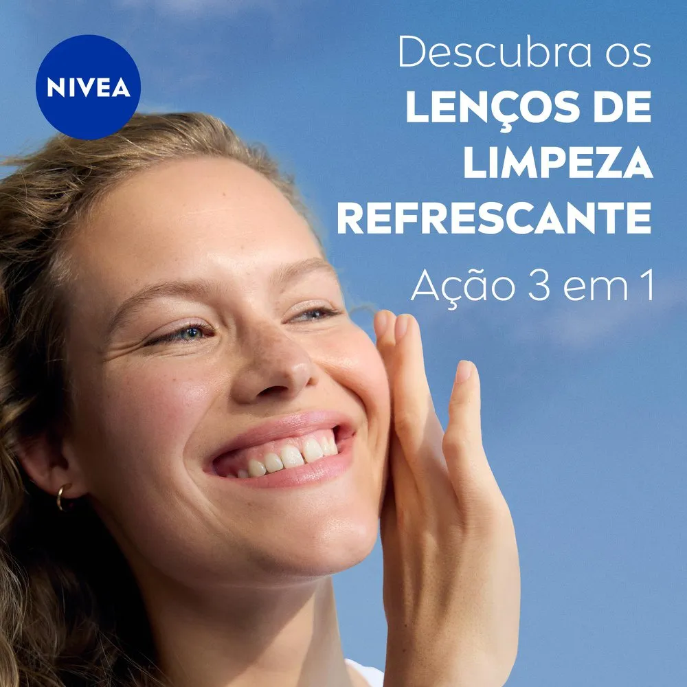 Lenço Demaquilante Nivea 3 em 1 Ação Refrescante 25 unidades — foto 2