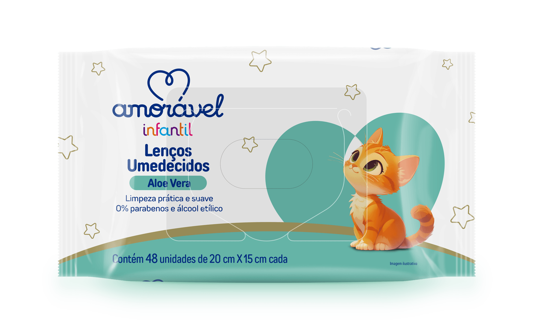 Lenço Umedecido Amorável Baby Aloe Vera 48 Unidades