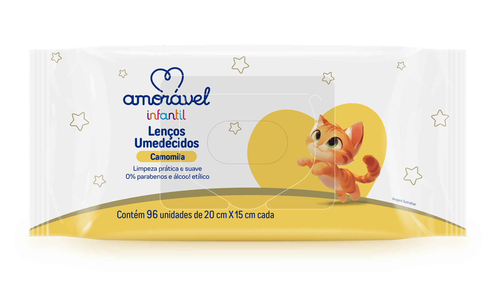 Lenço Umedecido Amorável Baby Camomila 96 Unidades