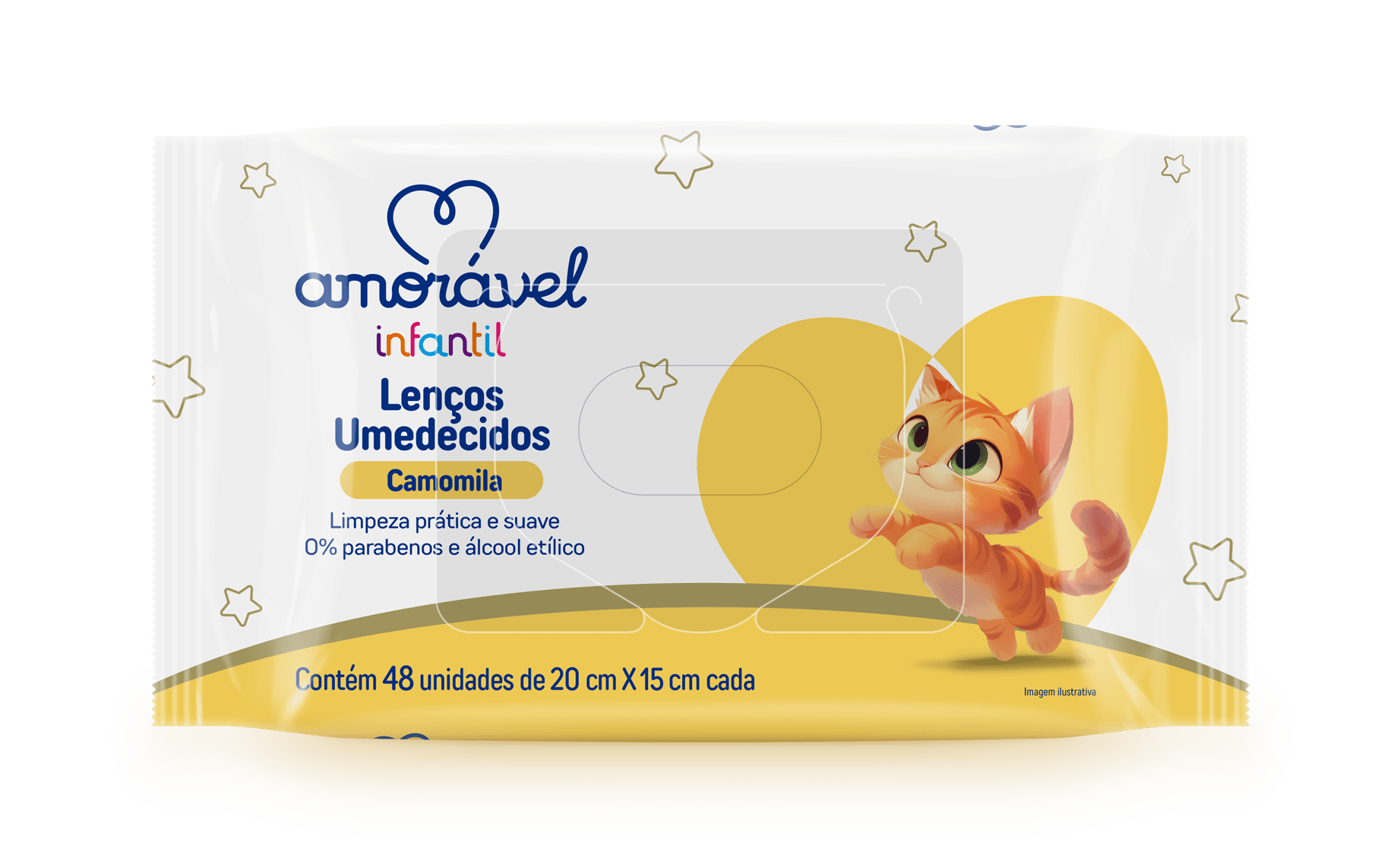 Lenços Umedecidos Baby Amorável Camomila 48 Unidades