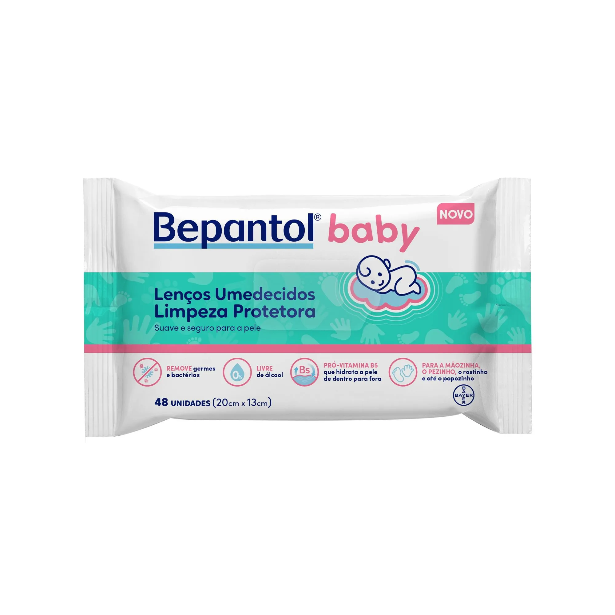 Lenços Umedecidos Bepantol Baby Limpeza Protetora Antibac 48 Unidades