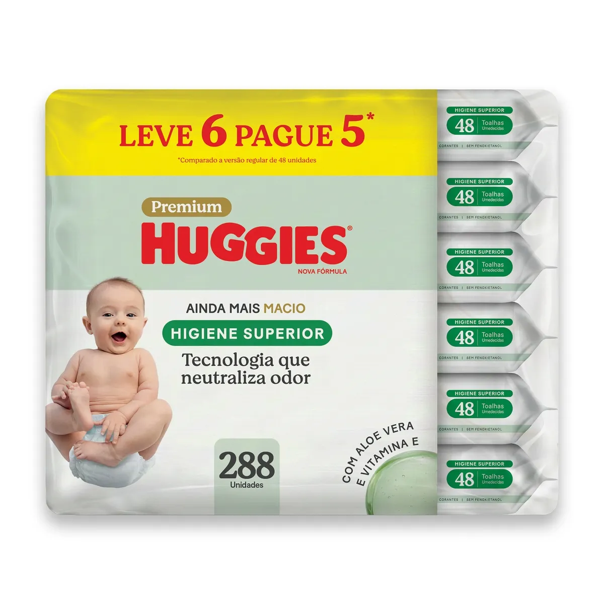 Lenços Umedecidos Huggies Max Clean Higiene Superior Limpam 2x Mais 96 Unidades