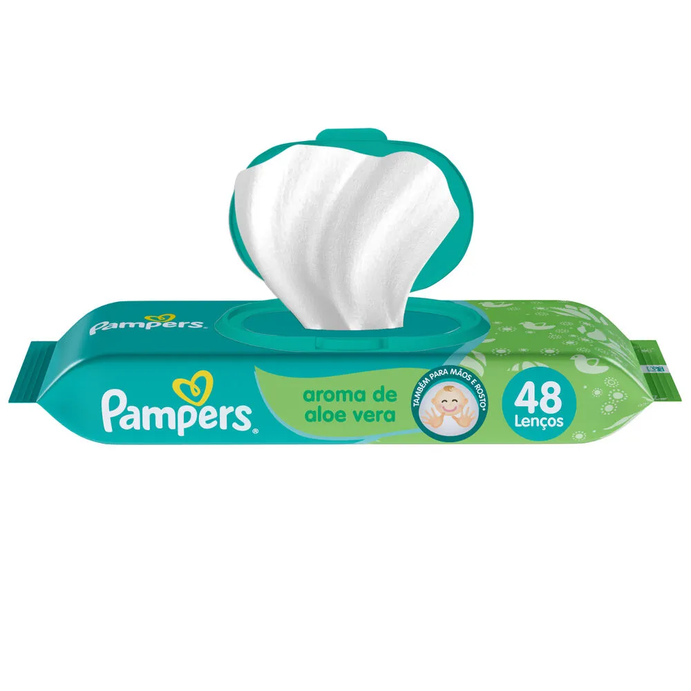 Lenços Umedecidos Pampers Aroma de Aloe Vera 48 Unidades