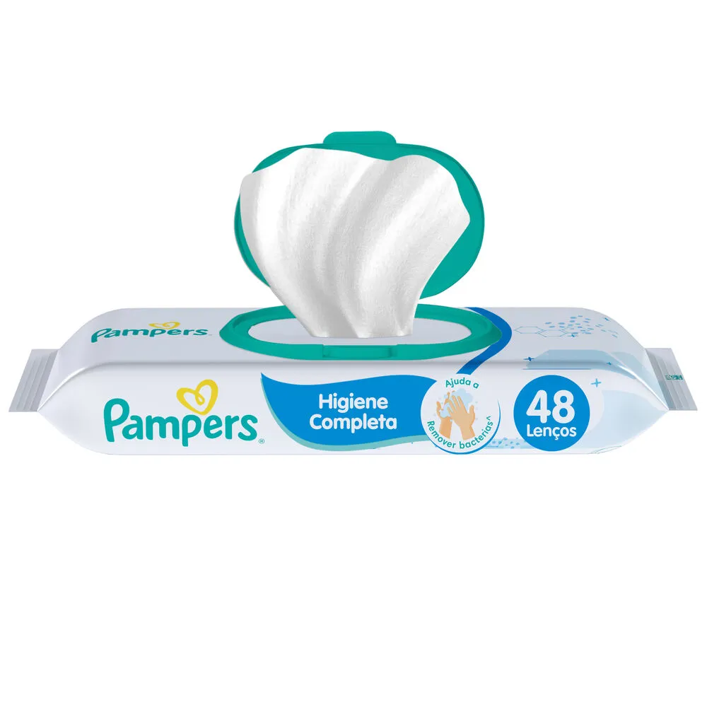 Lenços Umedecidos Pampers Higiene Completa Sem Álcool e Sem Perfume 48 Unidades