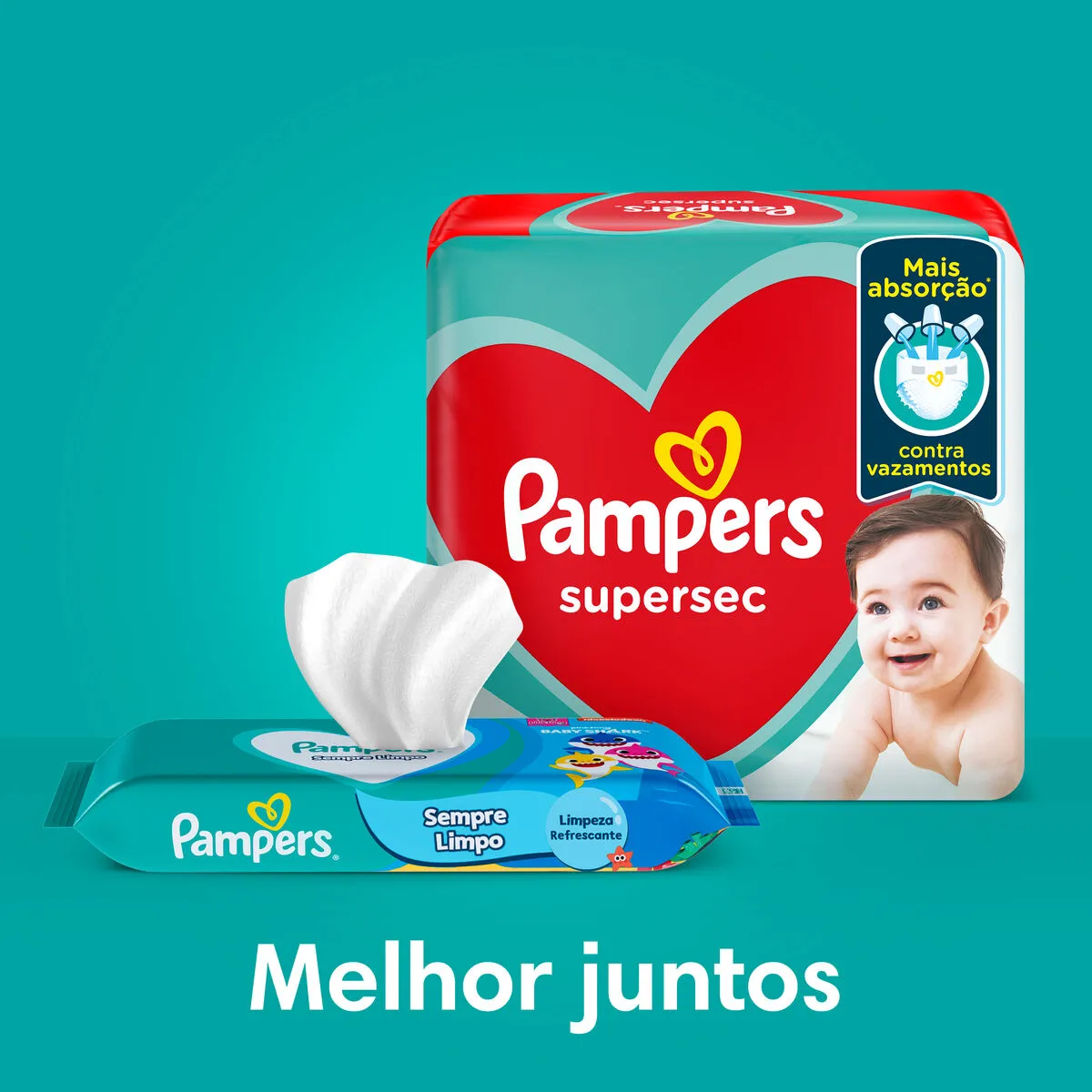 Lenços Umedecidos Pampers Splash Baby Shark 48 Unidades — foto 5