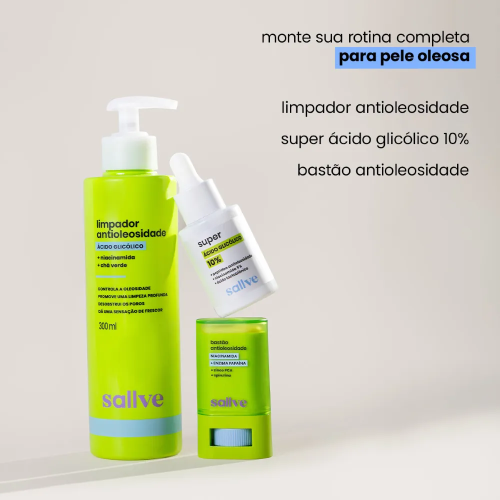Limpador Facial Sallve Antioleosidade Ácido Glicólico 300ml — foto 5