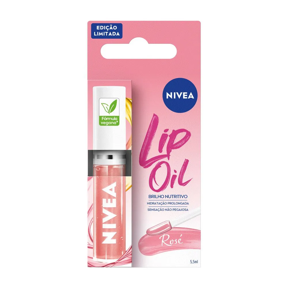 Lip OIl Nivea Brilho Nutritivo Rosé 5,5ml