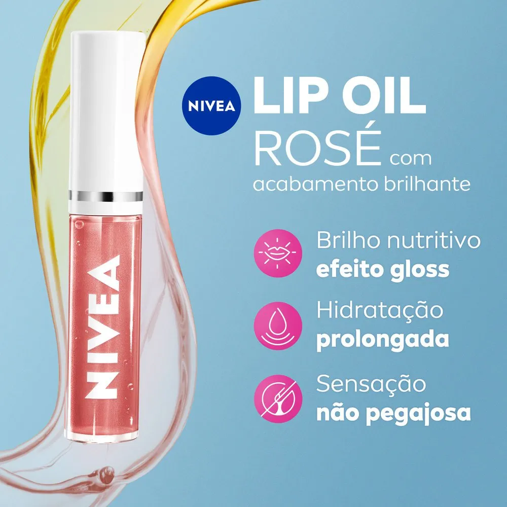 Lip OIl Nivea Brilho Nutritivo Rosé 5,5ml — foto 2