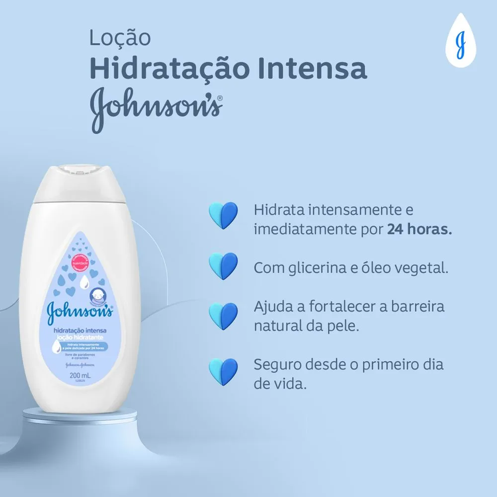 Loção Hidratante Infantil Johnson's Baby Hidratação Intensa 200ml — foto 3