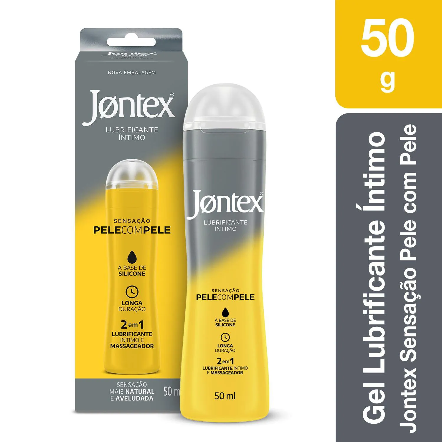 Lubrificante Íntimo Jontex Pele com Pele Base de Silicone 50g