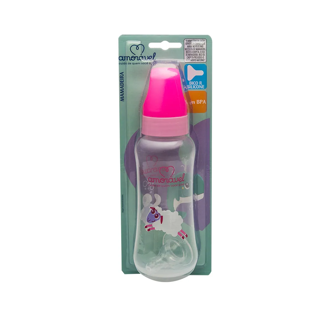 Mamadeira Amorável Silicone Redonda Feminino 250ml