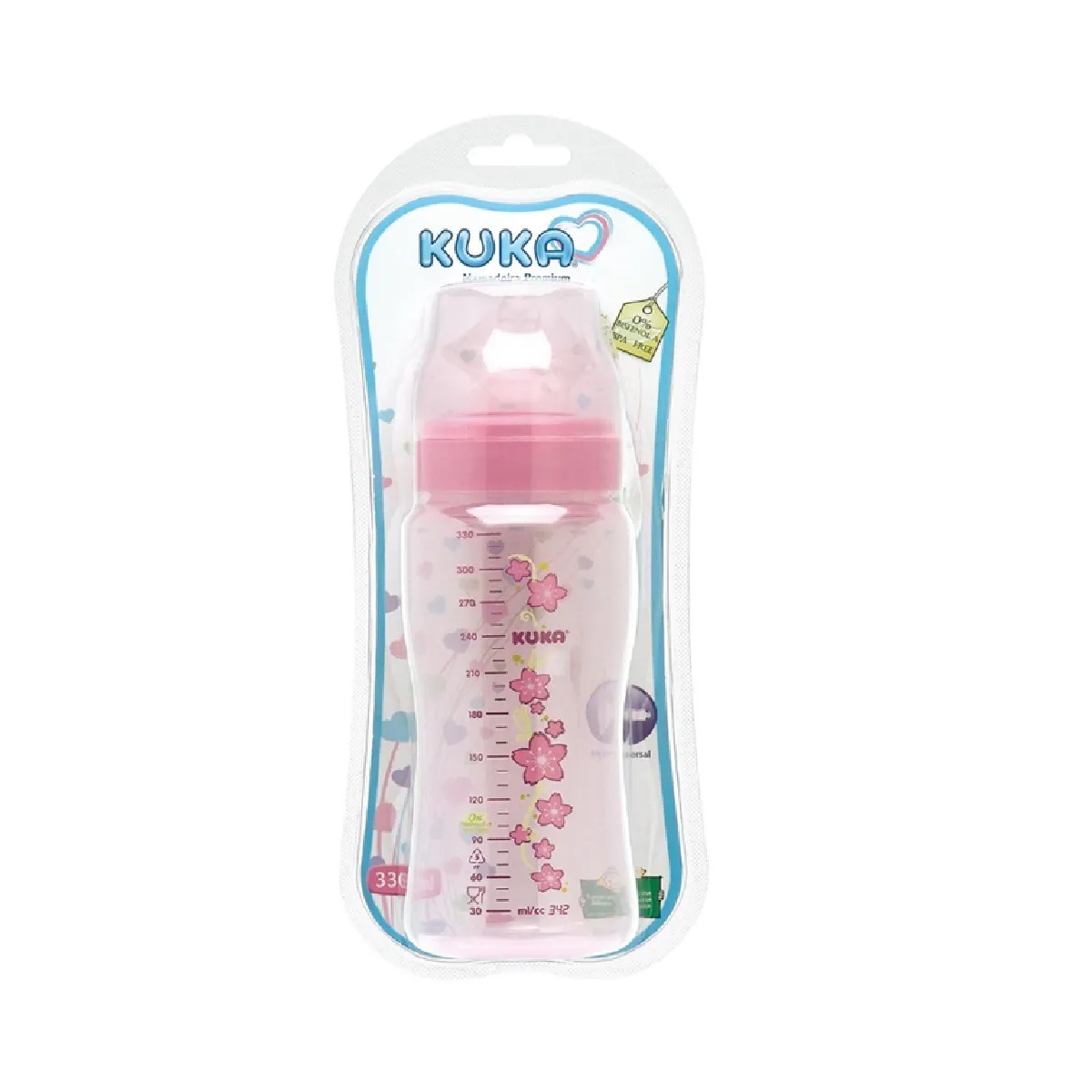 Mamadeira Kuka Premium Big Cor Rosa 330ml
