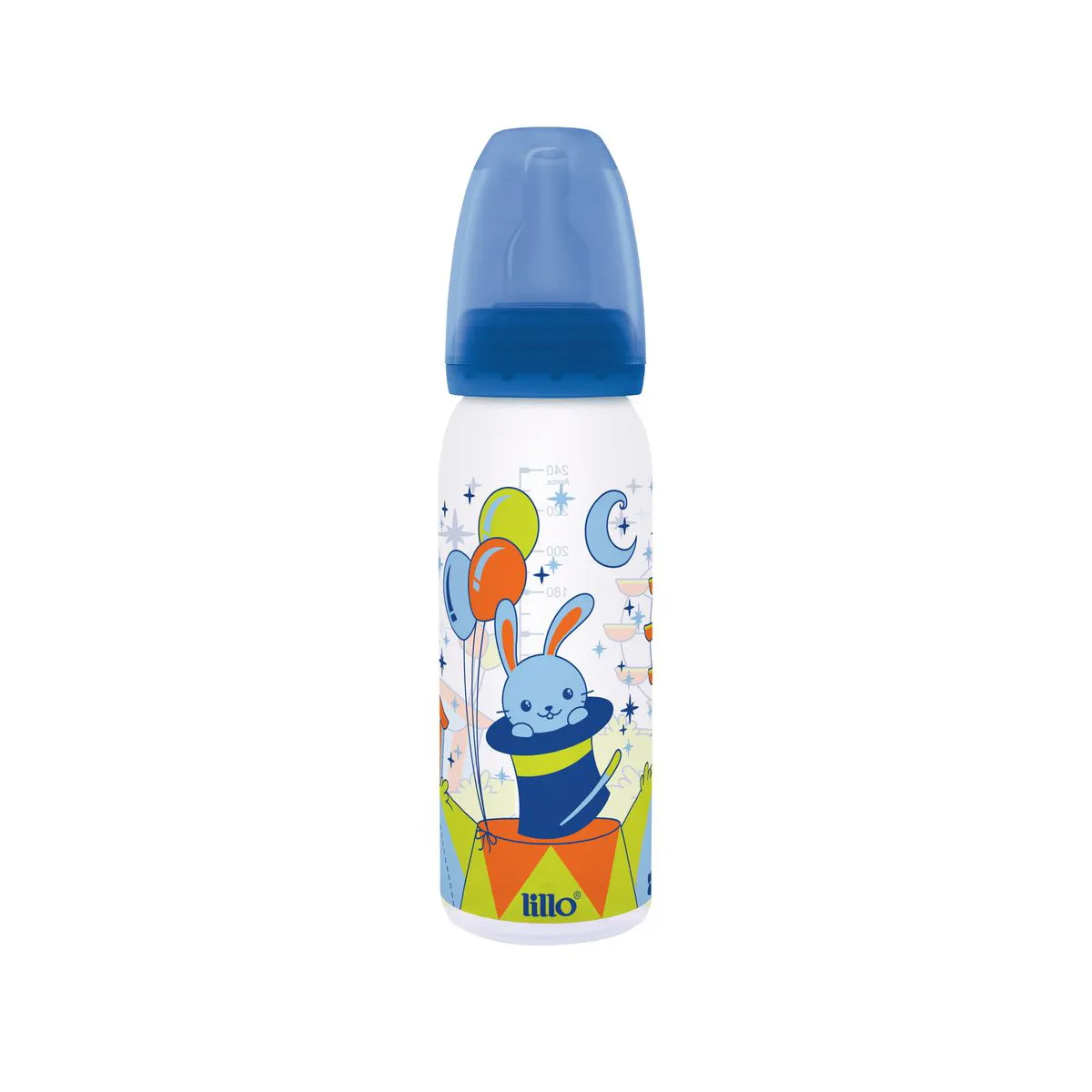 Mamadeira Lillo Magia Silicone Cor Azul 240ml