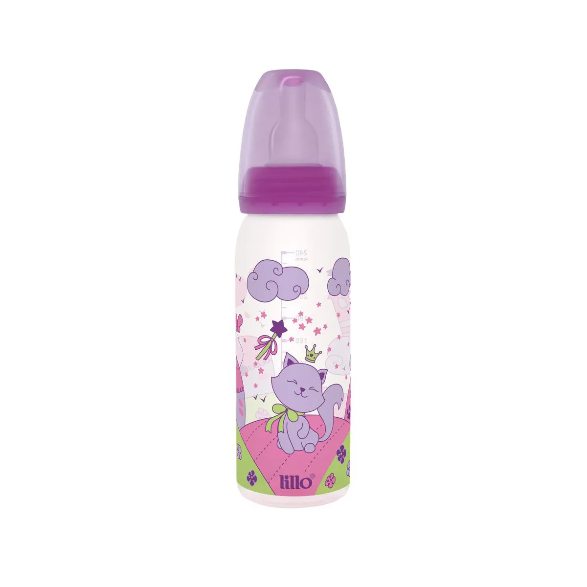 Mamadeira Lillo Magia Silicone Cor Lilas 240ml