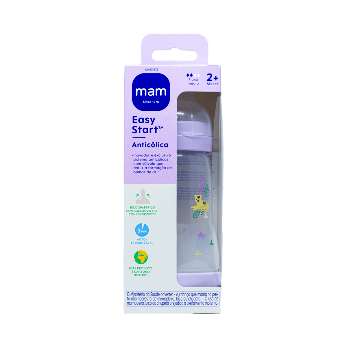 Mamadeira MAM Easy Start Anticólica +2 meses Rosa 260ml 1 Unidade